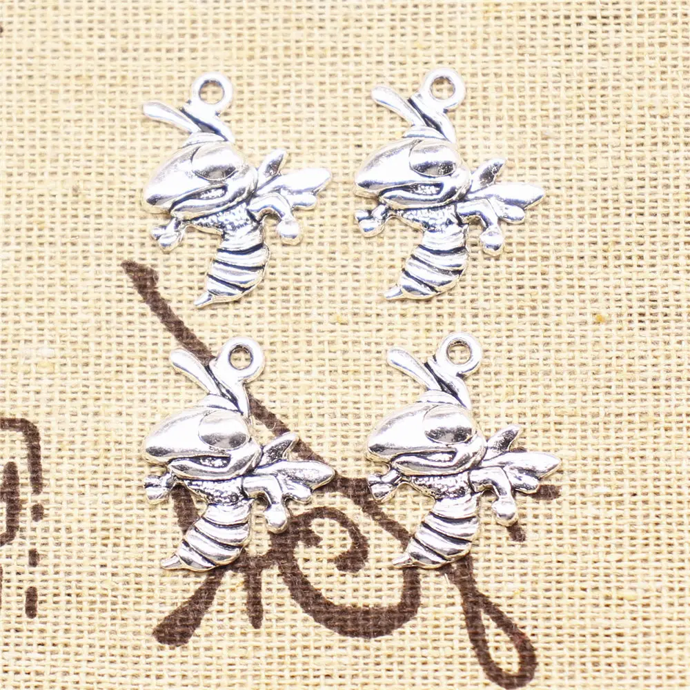 

Charm For Making Jewelry Pendants Antique Silver Color Bee 21x17mm 20pcs