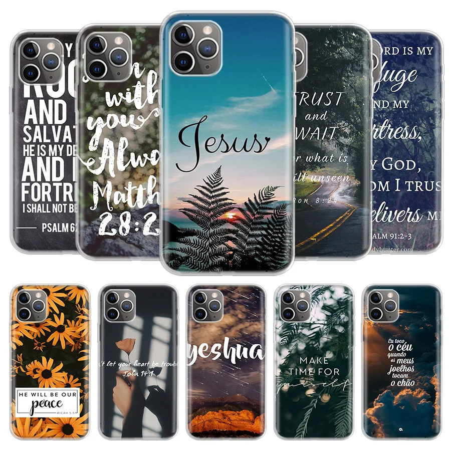 Чехол для телефона с текстом Библии Иисусом Христа iPhone 11 12 Mini Pro 7 6 X 8 6S Plus XS MAX + XR