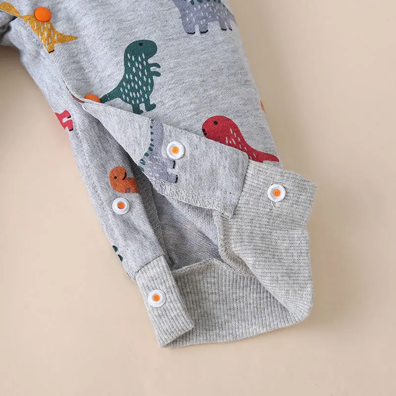 

Autumn New Baby Dinosaur Onesie Suit Boys Romper Hooded Animal Graphic Casual Jumpsuit Crawling Clothes FSXMY248