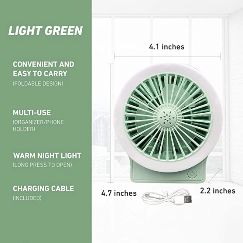 

Portable Fan USB Handheld Fan Mini Personal Small Table Fan Portable Fan Small but Mighty Quiet with LED Light