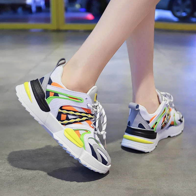 

Lace-up Rubber Ladies Shoes Comfortable Flat Shoes Women Casual Vulcanized Shoes PU Sneakers Women Flats Autumn Women Shoes 2020