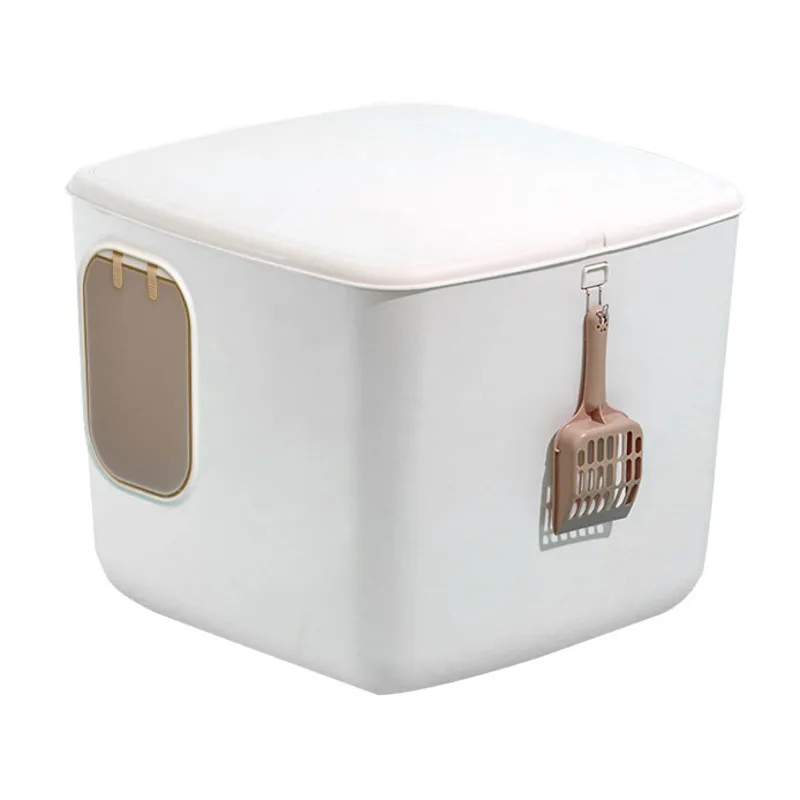 

Fully enclosed cat litter box anti-splash large drawer top into cats toilet deodorizing pet cleaning products plastic