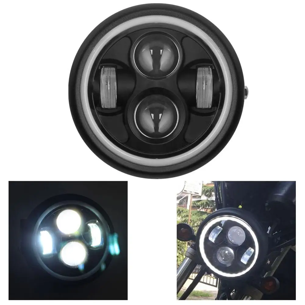 Светодиодный фонарь для мотоцикла в стиле ретро 6 5 дюйма фара с высоким и низким