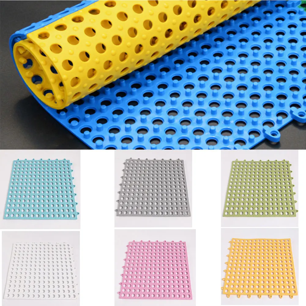 

Green bathroom floor MATS with holes hydrophobic non-slip rubber floor MATS 6 colors Safety Mats For Children