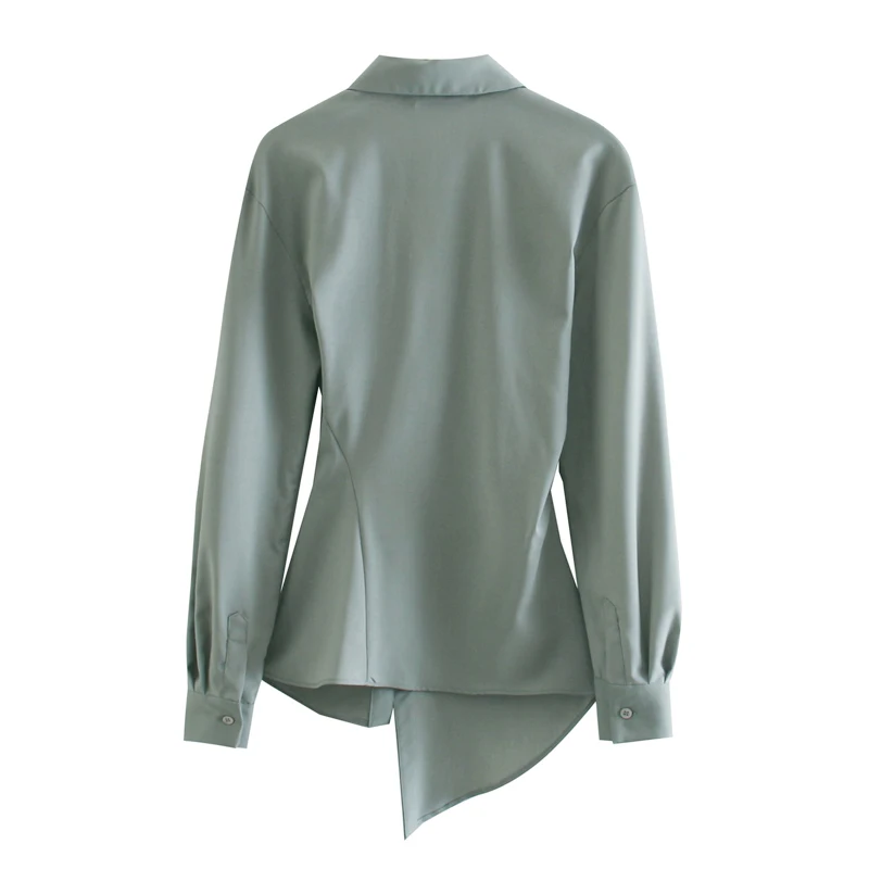 ZOEPO Minimalist Turn Down Collar Blouses Women Fashion Solid Shirts Elegant Fold Long Sleeve Tops Female Ladies IP | Женская одежда