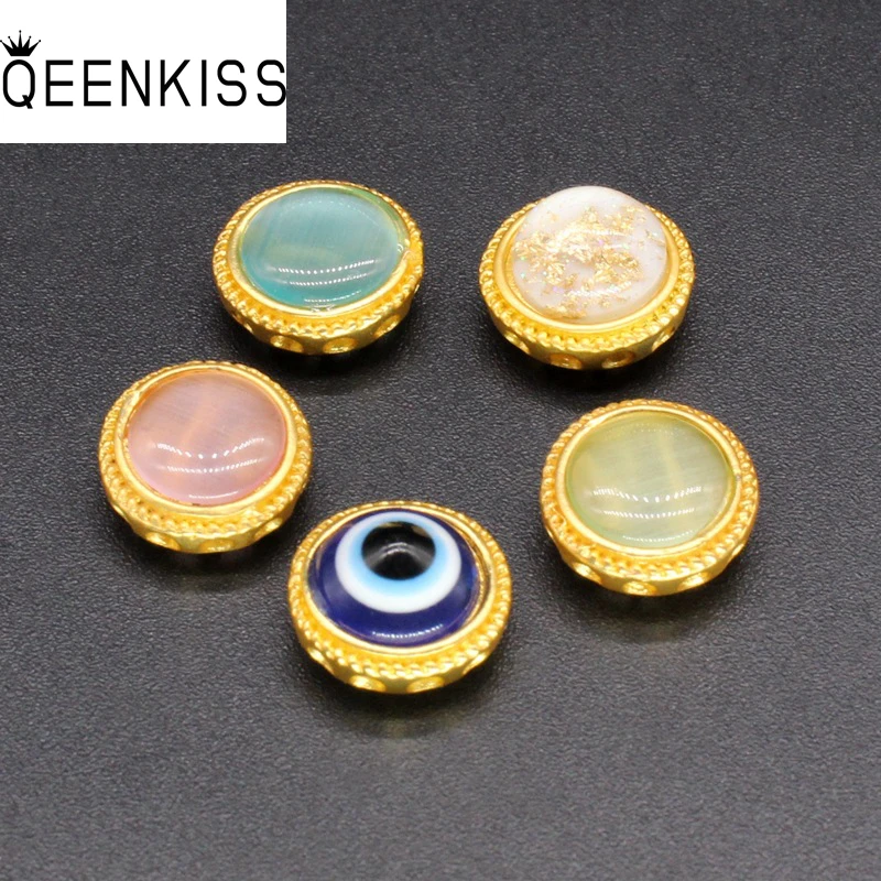 

QEENKISS AC944 Cloisonne Fine DIY Jewelry Making Accessories Findings Fittings Bracelet Necklace Looses Eye RoundSpacer Beads1PC