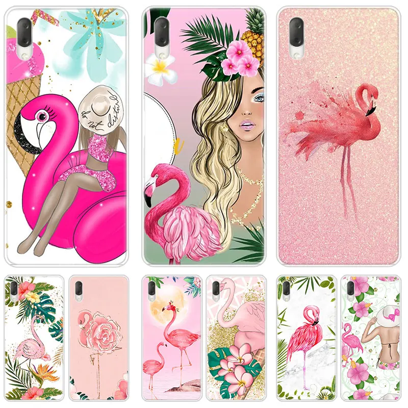 Милый мультяшный Розовый фламинго Роскошный чехол для девушки Sony Xperia L1 L2 L3 X XA XA1 XA2