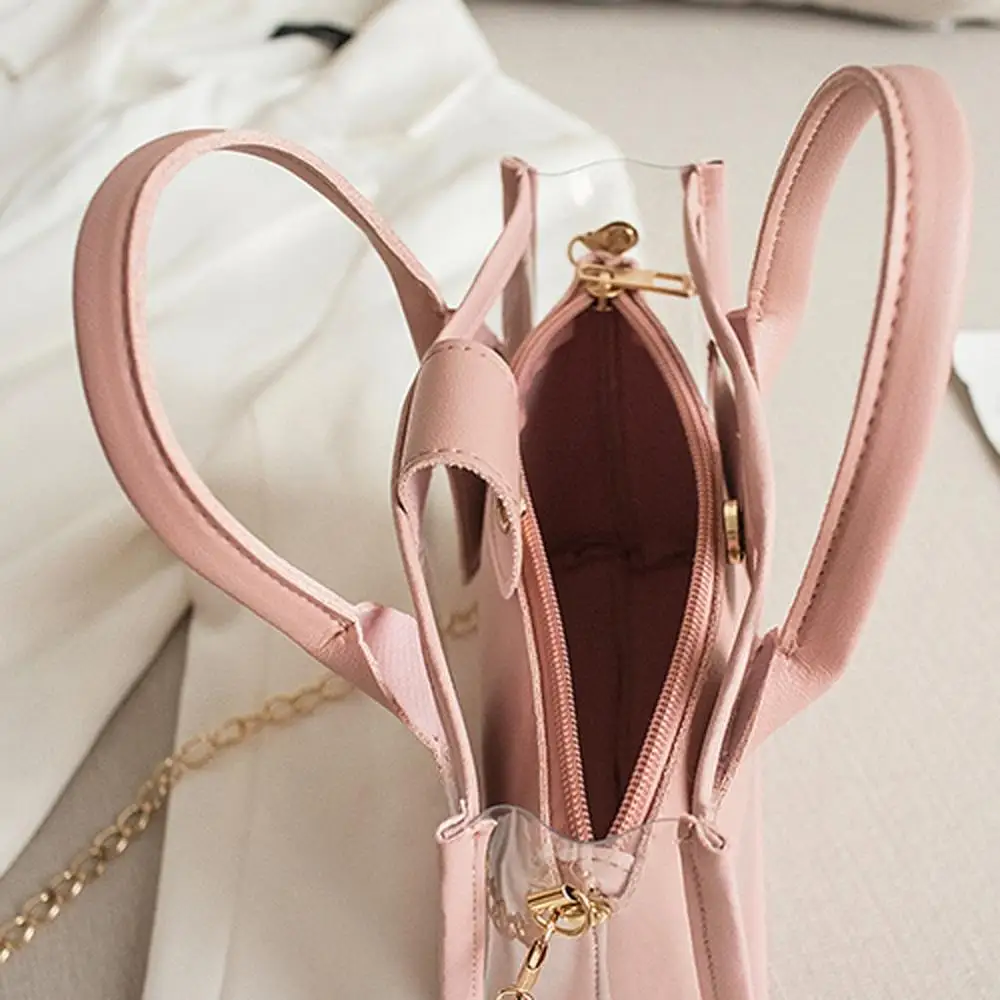 

Fashion Jelly Crossbody Bag for Female Hasp Cover Crossbody Bag Handbag+Clutch Bags Set Phone Coin Bags