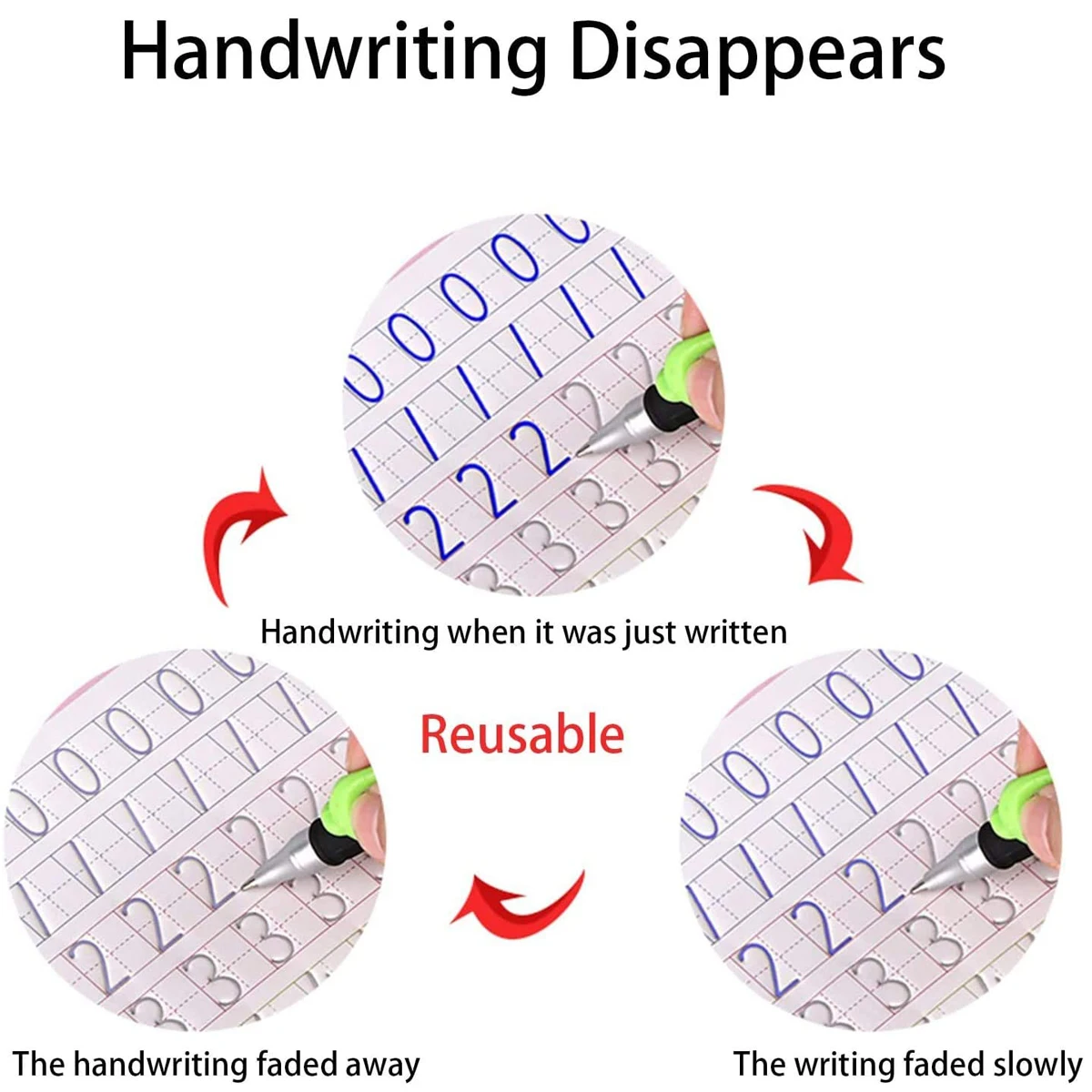 

Magic Practice Copybook English Study Workbooks 4 Pack Reusable Children's Calligraphy Letter Tracing Paper Mathematical Drawing