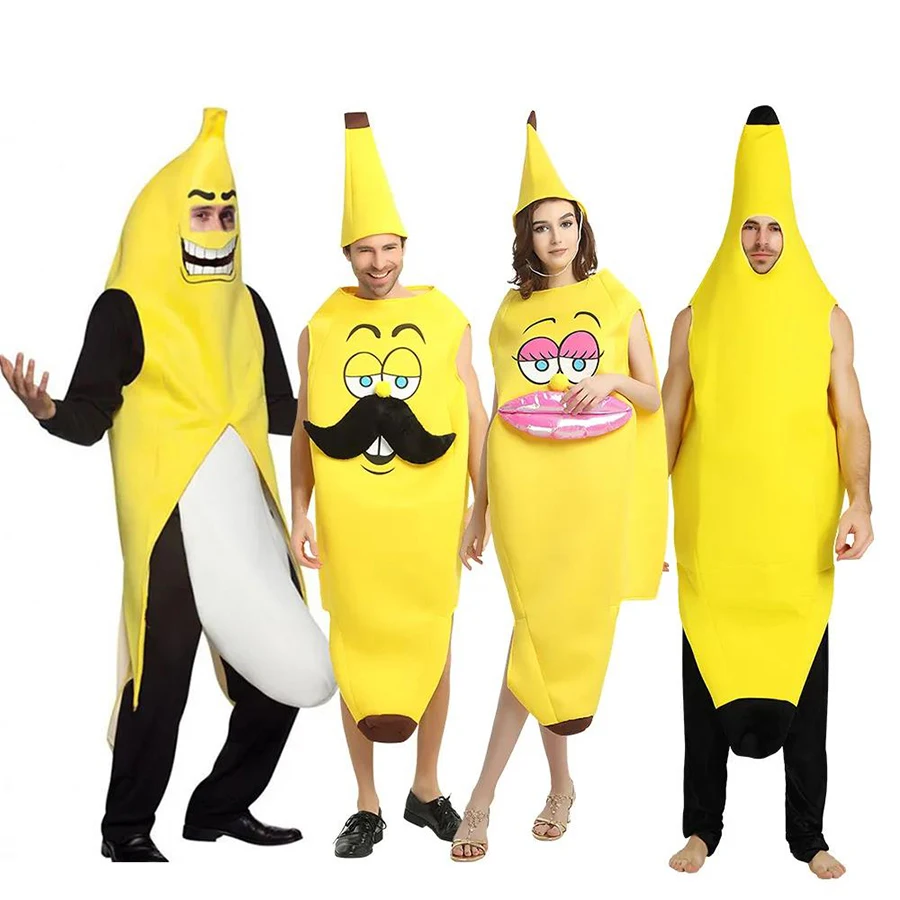 

Carnival Family Parent-child funny Fruit Banana Cosplay Child Clothing Interesting Aldult Cartoon Doll Conjoined Party Halloween