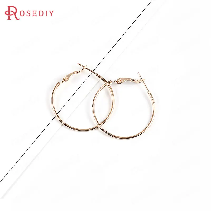 

(B110)20 pieces 25mm 30mm 35mm 40mm 50mm 24K Gold Color Iron Round Circle Loop Earrings Hoops Jewelry Findings Accessories