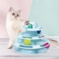 cat toy tower pet ball tracks disc traning dog balls amusement plate four level tower track interactive kitten playing product