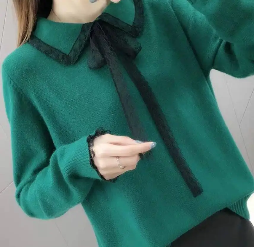 Женский трикотажный пуловер Baharcelin Зимний вязаный свитер с длинным рукавом