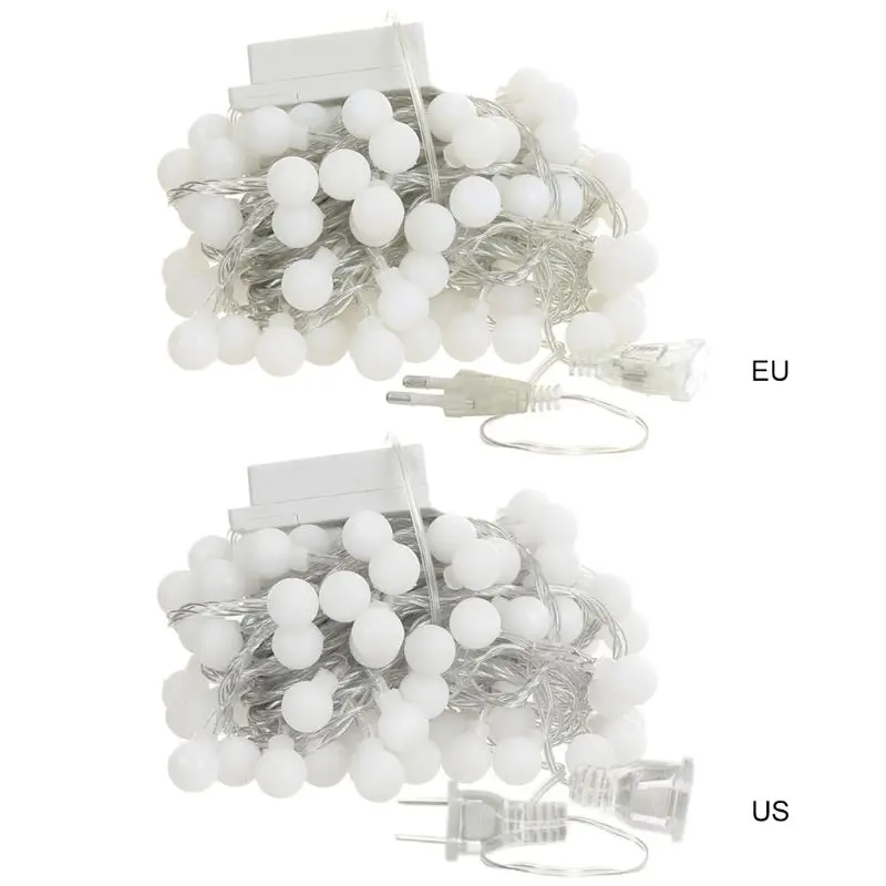 

33ft/10m 100 LED Bulb Globe String Lights Fairy Lighting Lamp Christmas 2021 New Year Undefined Party Decorative