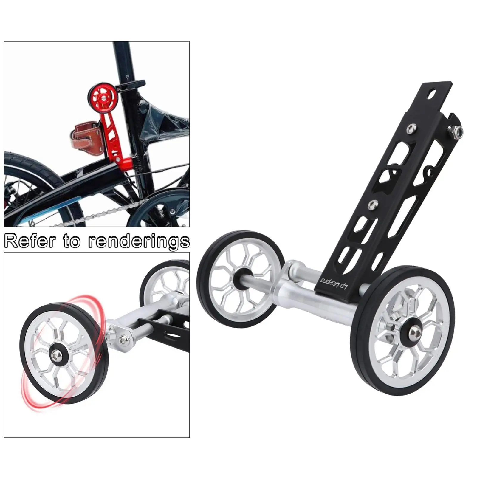 High Strength Easy Wheel Bottle Holder 2-In-1 Bracket Water Parking Stand Pushing for Birdy Folding Bike 1-2-3 Series Rear Rack | Спорт и