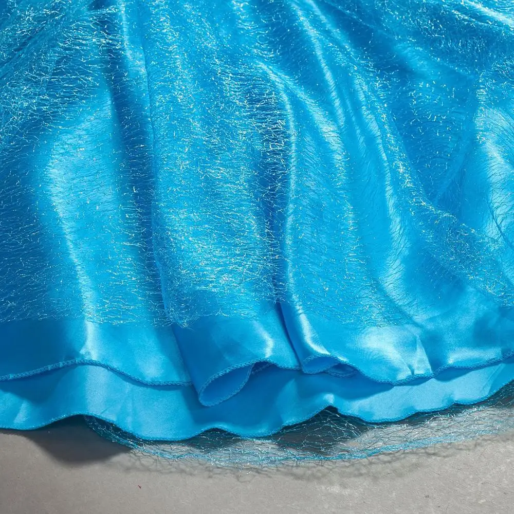 

Girls Fancy Queen Costume Bling Synthetic Crystal Bodice Princess Party Dress Snow Queen Cosplay Clothes For Kids