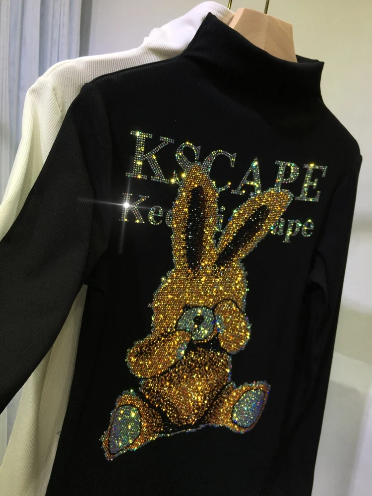 Женская футболка с длинным рукавом и высоким воротником | одежда