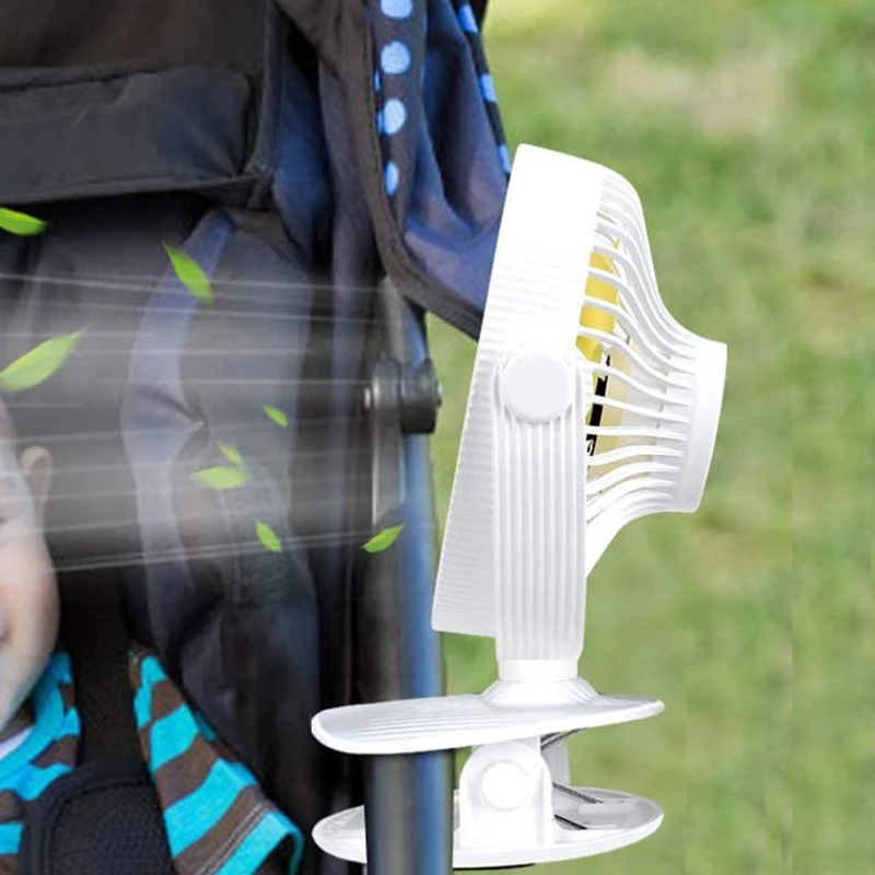 Вентилятор с зажимом для коляски вентилятор перезаряжаемой батареей