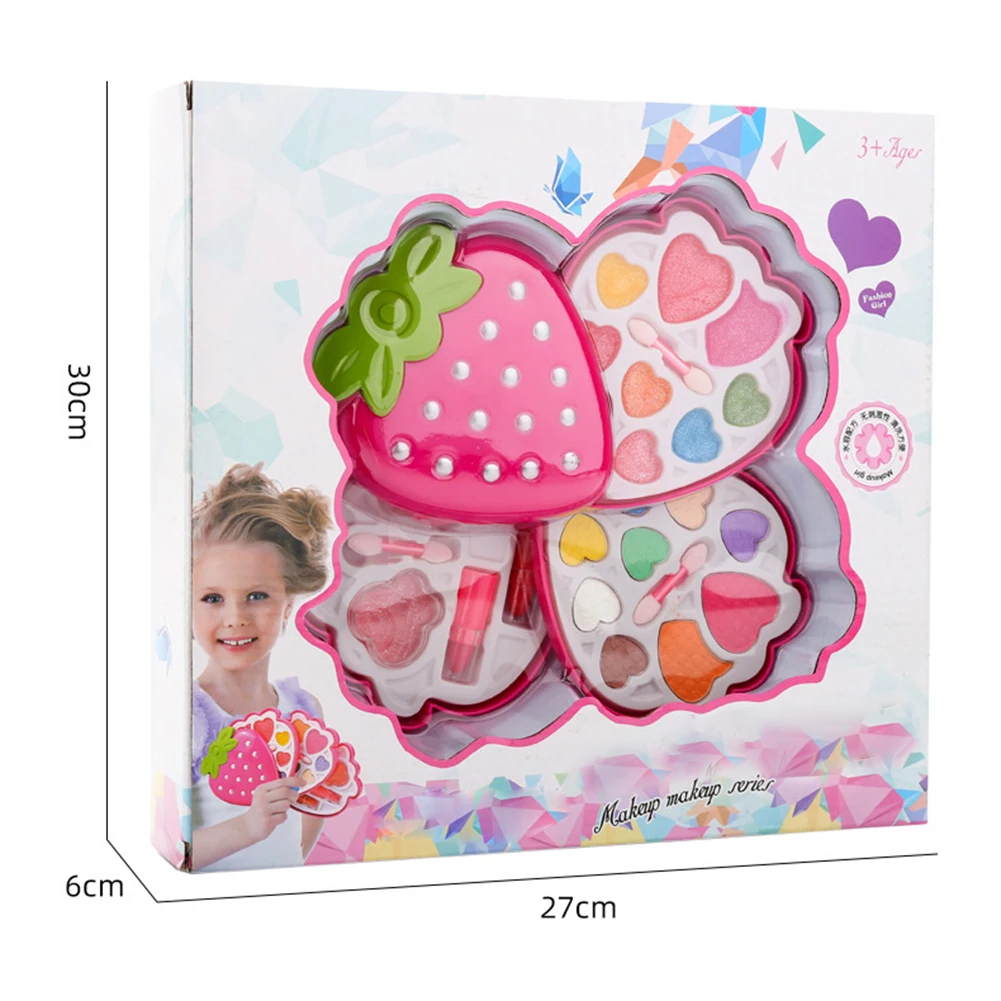 

Children's Washable Cosmetics Makeup Box Set Girl Makeup Set Lipstick Eye Shadow Safe Play House Educational Toy