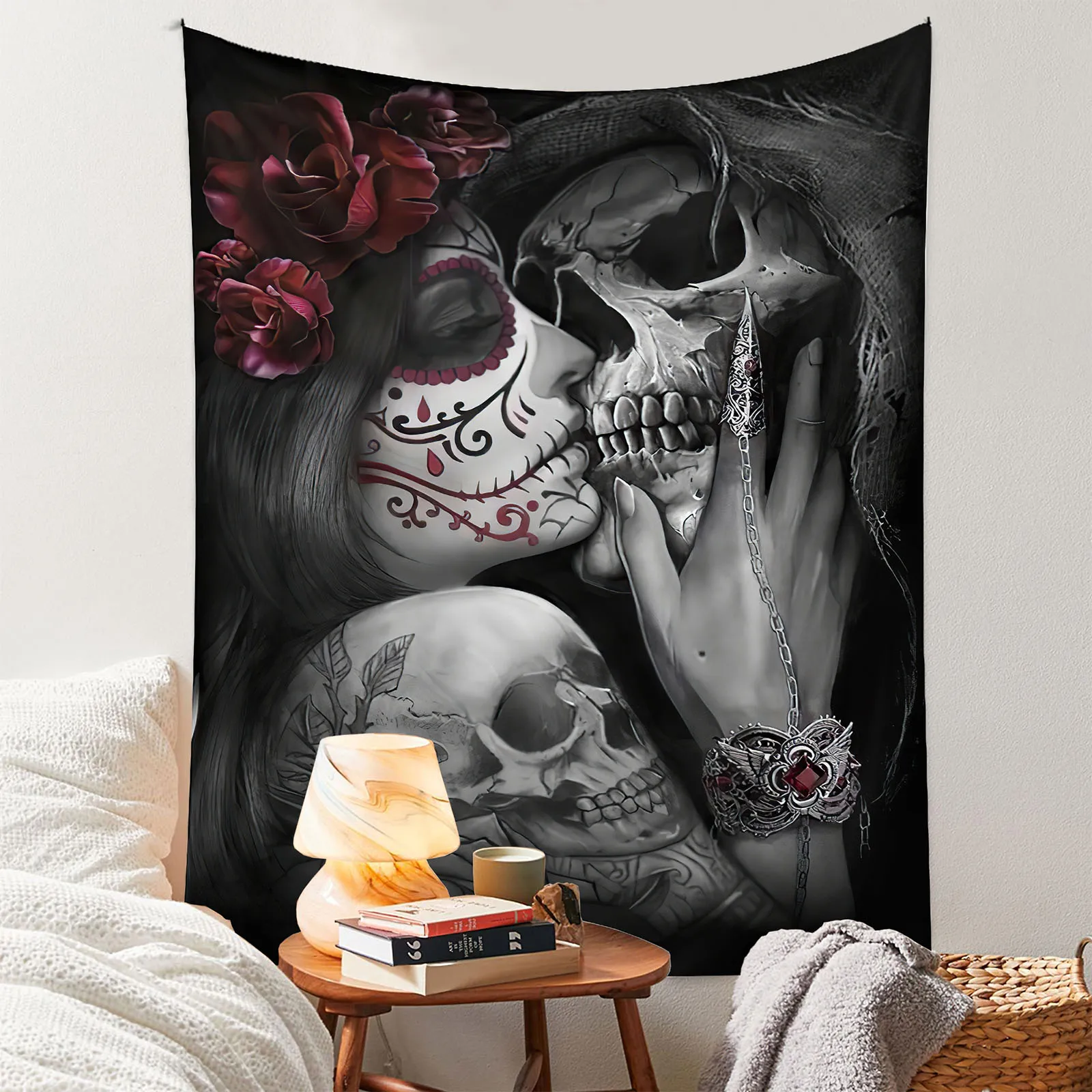 

Гобелен с мандалой, многофункциональный настенный ковер с черепом, подвесной богемный настенный художественный приятный для кожи ковер с м...