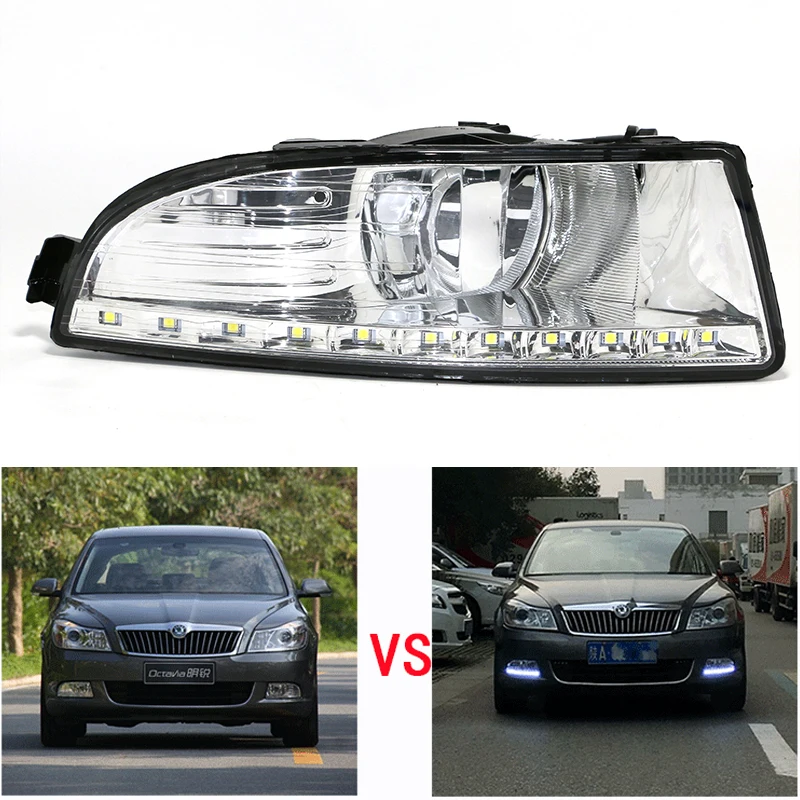 Дневные ходовые огни для SKODA OCTAVIA A5 2010 2011 2012 2013 Светодиодный дневные