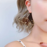 women fashion exaggerated minimalist hollow big butterfly dangle earrings line stud earings party girls jewelry 2022