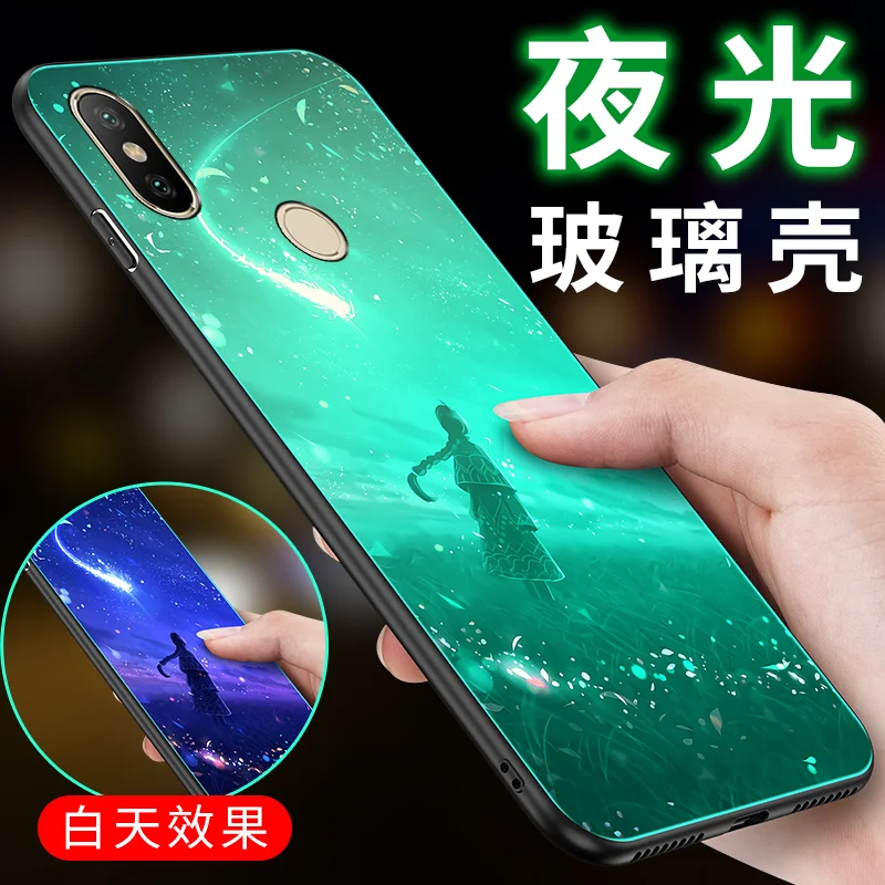 SemgCeKen светящийся чехол из закаленного стекла для Xiaomi Redmi Note 7 8 pro 8pro 7s 7pro note7 note8 3d