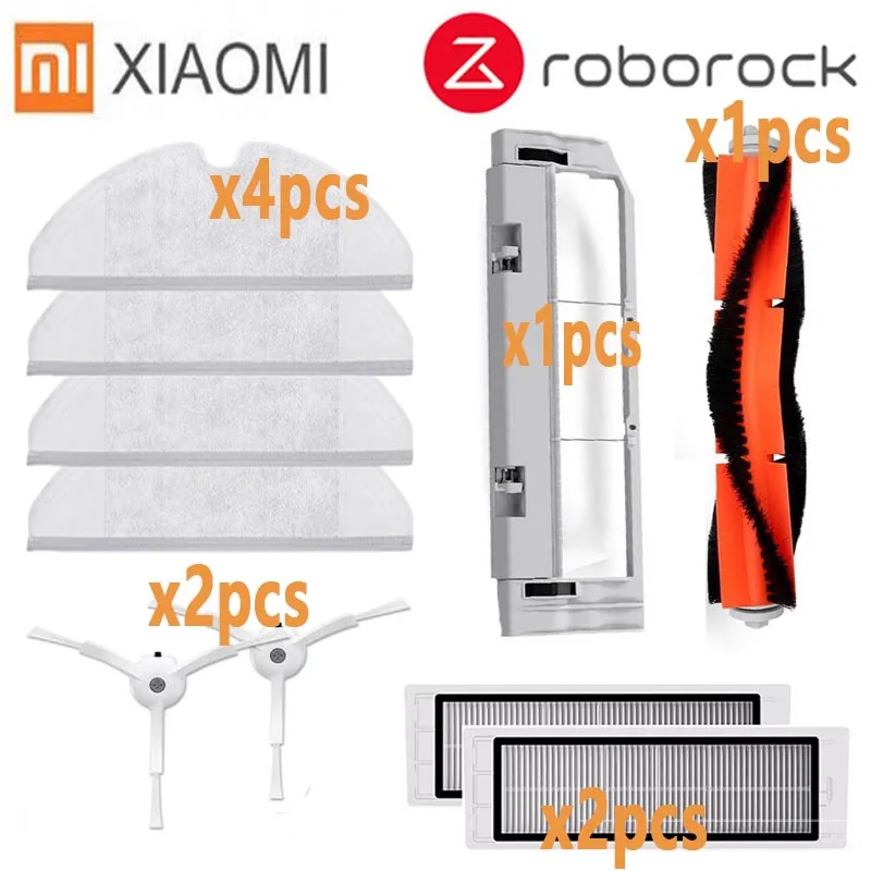 10pcs-lot Основная щетка hepa фильтр, боковая щетка Швабра Ткань подходит для xiaomi вакуум 2 roborock s50 аксессуары xiaomi mi робот Замена - Цвет: 10pcs-lot