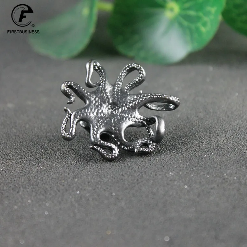 Винтажная фигурка осьминога в стиле панк украшение для стола латунный скелет