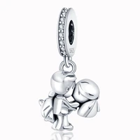 hot 925 sterling silver couple pendant charm luxury beads fit pandora bracelet necklace for women 925 jewelry gift