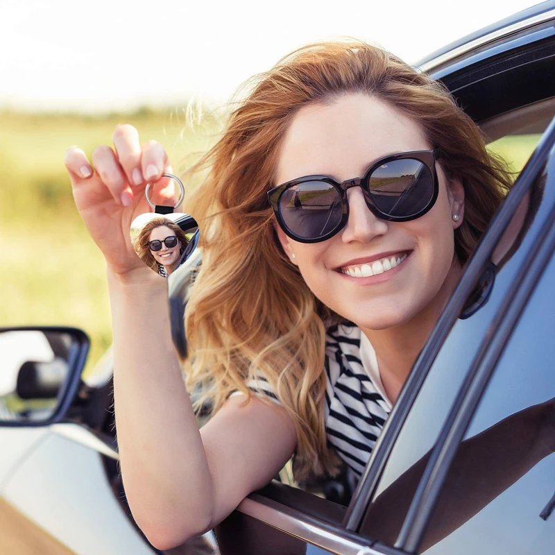 

12 Pack 3 Colors Sublimation Blanks Keychain 4 Types Glitter PU Leather Keychain DIY Heat Transfer Keyring