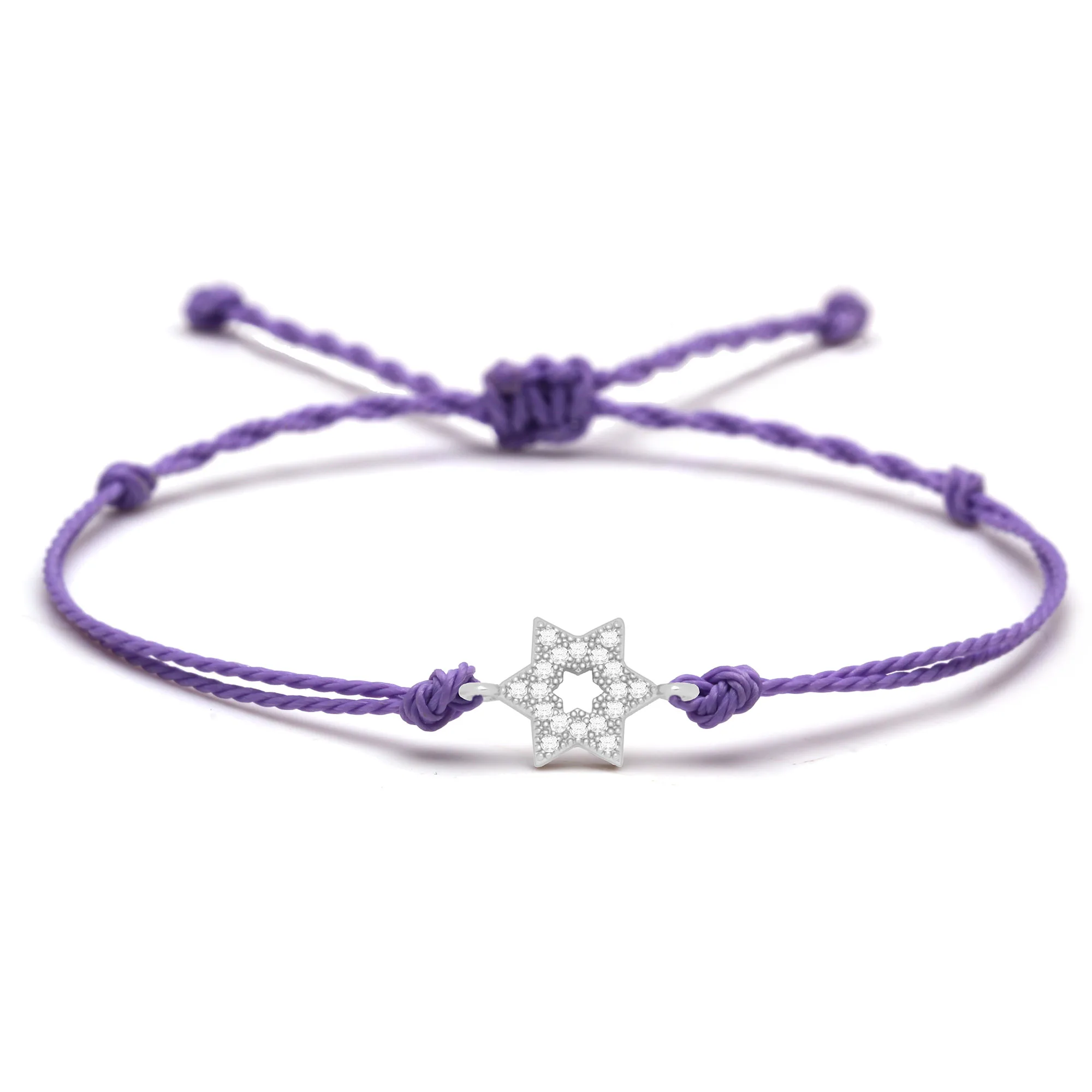 White Cubic Zirconia Crystal Magen David Jewish Stars Charm Bracelet Women Men Girl 2019 New Fshion Star of Jewelry Gift | Украшения и