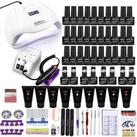 manicure set 120w54w led nail lamp 2000rpm nail drill machine with 9 poly nail gel kit 30 color acrylic polish gel tools set