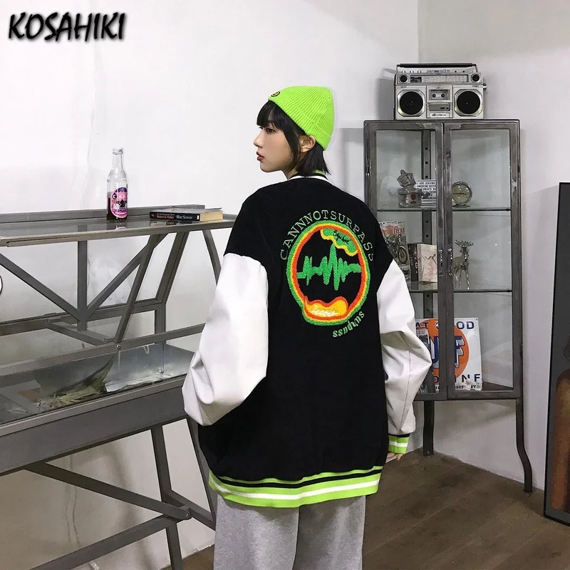 

Новинка весна-осень 2021 японская бейсбольная куртка koshiki в стиле Харадзюку Женская Студенческая корейская мода свободные ретро куртки