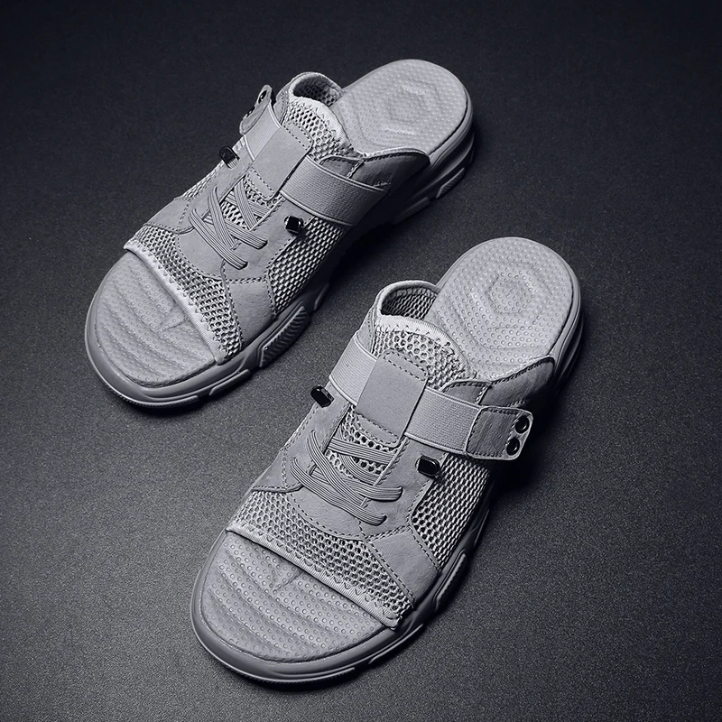 

Men Flat Sandals Men Outdoor Sandals Roman Shoes Sandale Homme Men's Size 44 Waterproof Mens Hollow Breathable Beach