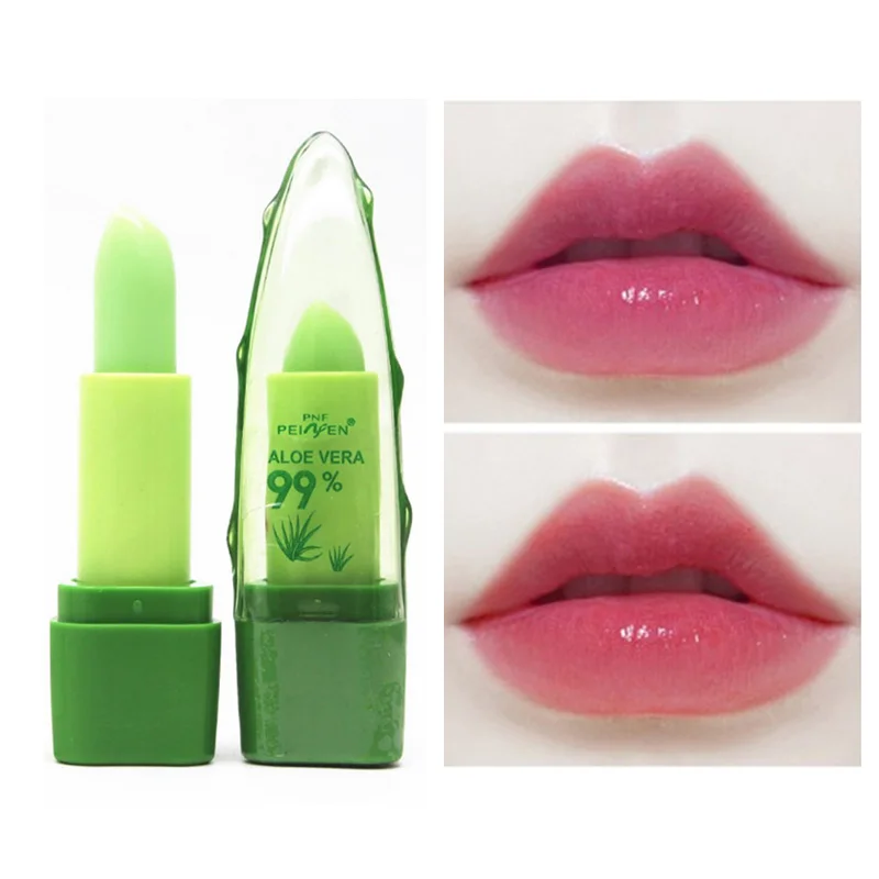 Увлажняющая губная помада с алоэ вера стойкая меняющая температуру бальзам для