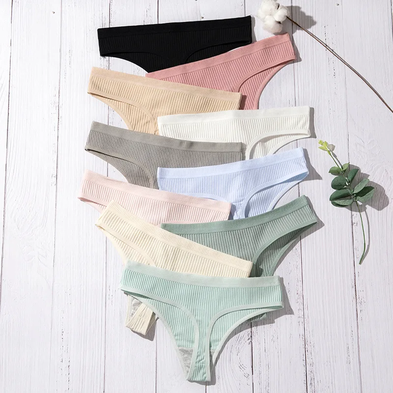 Хлопковые трусики-стринги Женское нижнее бельё сексуальные трусики для женщин