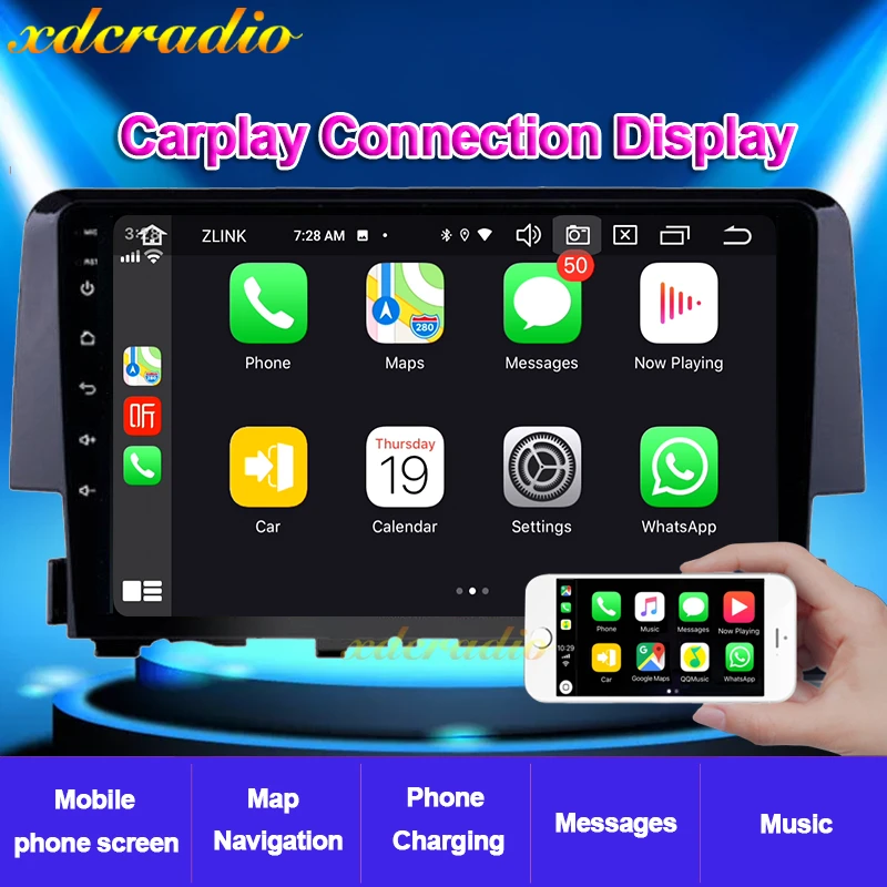Автомагнитола Xdcradio 9 дюймов Android 10 для Honda Civic автомобильное радио автомобильный DVD