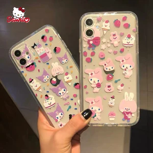 Sanrio Melody Kuromi Cartoon Phone Case for iPhone13 13Pro 13Promax 12 12Pro Max 11 Pro X XS MAX XR 7 8 Plus Cover