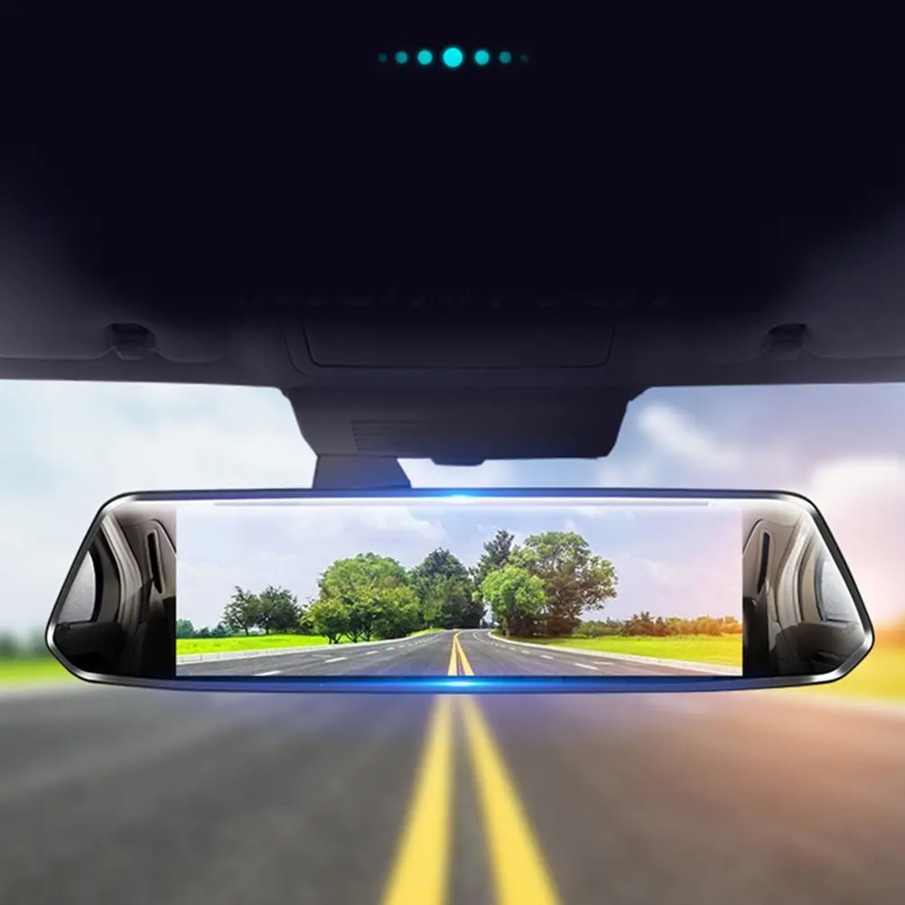 1080P 7 дюймов широкоугольная двойная Автомобильная камера Dash Cam Автомобильный видеорегистратор заднее зеркало рекордер машина, автомобиль резервная камера заднего вида A20
