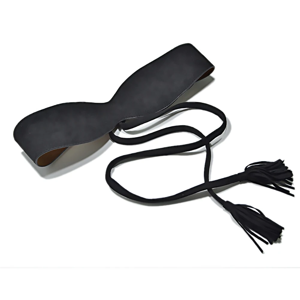 Модный женский однотонный галстук-бабочка из искусственной кожи с бахромой