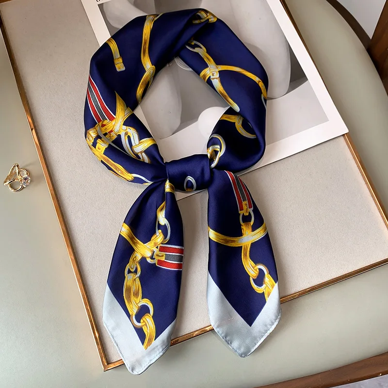 

Silk Scarf Women Luxury Brand Neck Office Lady Square 70X70CM Kerchief Headscarf Handkerchief Bandana