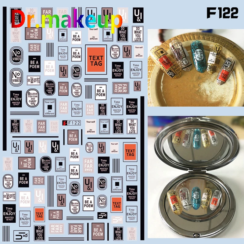 Dr. makeup DIY ins модные переводные наклейки с водой 3D Алфавит мраморный дизайн