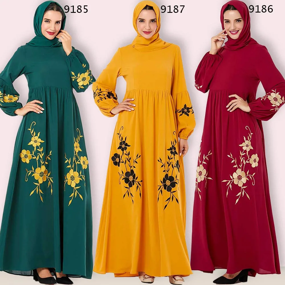 BNSQ мусульманское платье кафтан абайя одежда Jilbab вышивка Макси индейка