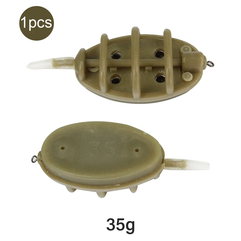 1pcs 35g feeder Mosodo, форма для ловли карпа, 15 г, 20 г, 25 г, 35 г, 30 г, 40 г, 50 г, 60 г, встроенные кормушки, высокая емкость, свинцовое грузило, Метатель наживки - Цвет: 1pcs 35g feeder