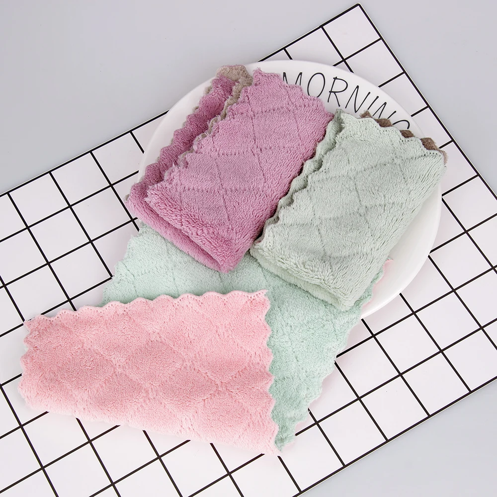8pcs Home Super Absorbent Microfiber Towels Kitchen Thicker Wipe Dish Cloth for Cleaning Table Tableware Clean Towel | Дом и сад