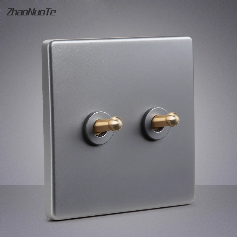 86 Тип серебристо-серой панели ретро настенный светильник тумблер 1-4gang 2-сторонний