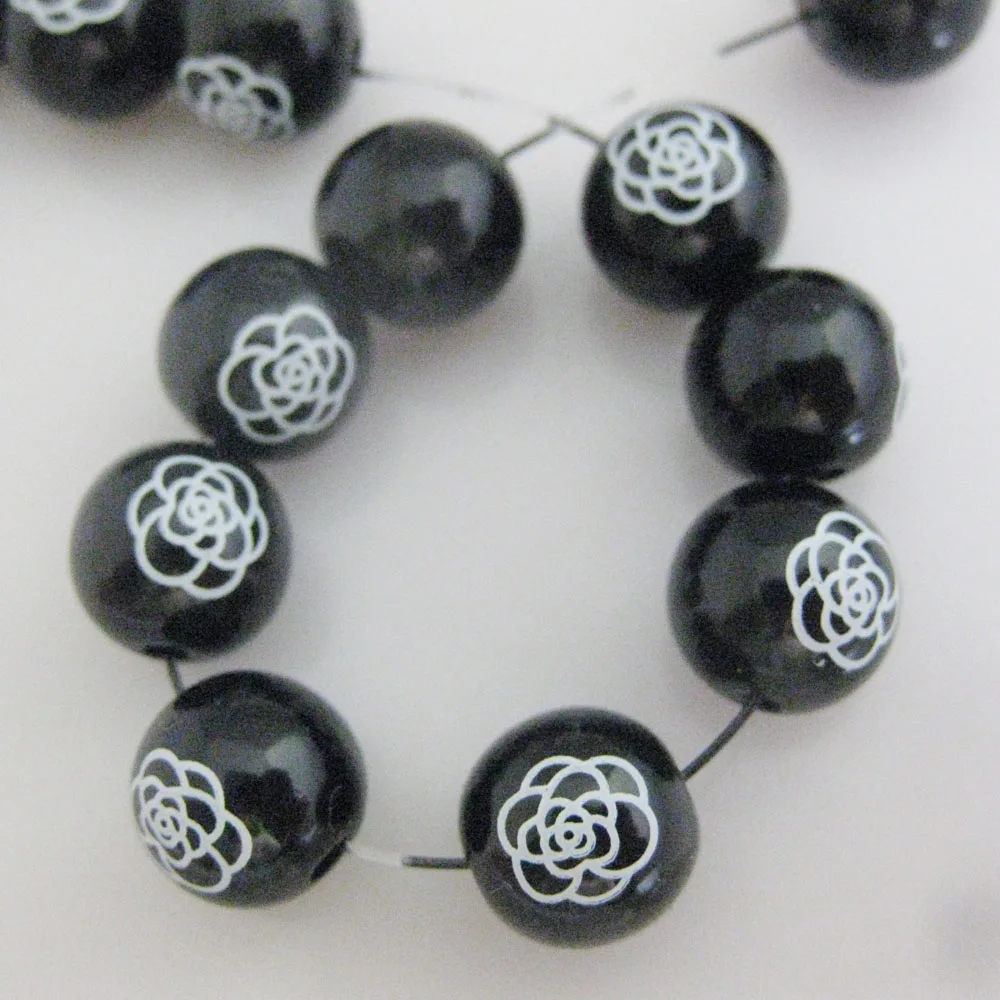 70 шт./кор. печатных жемчуг Круглые бусины 10 мм для изготовления украшений DIY