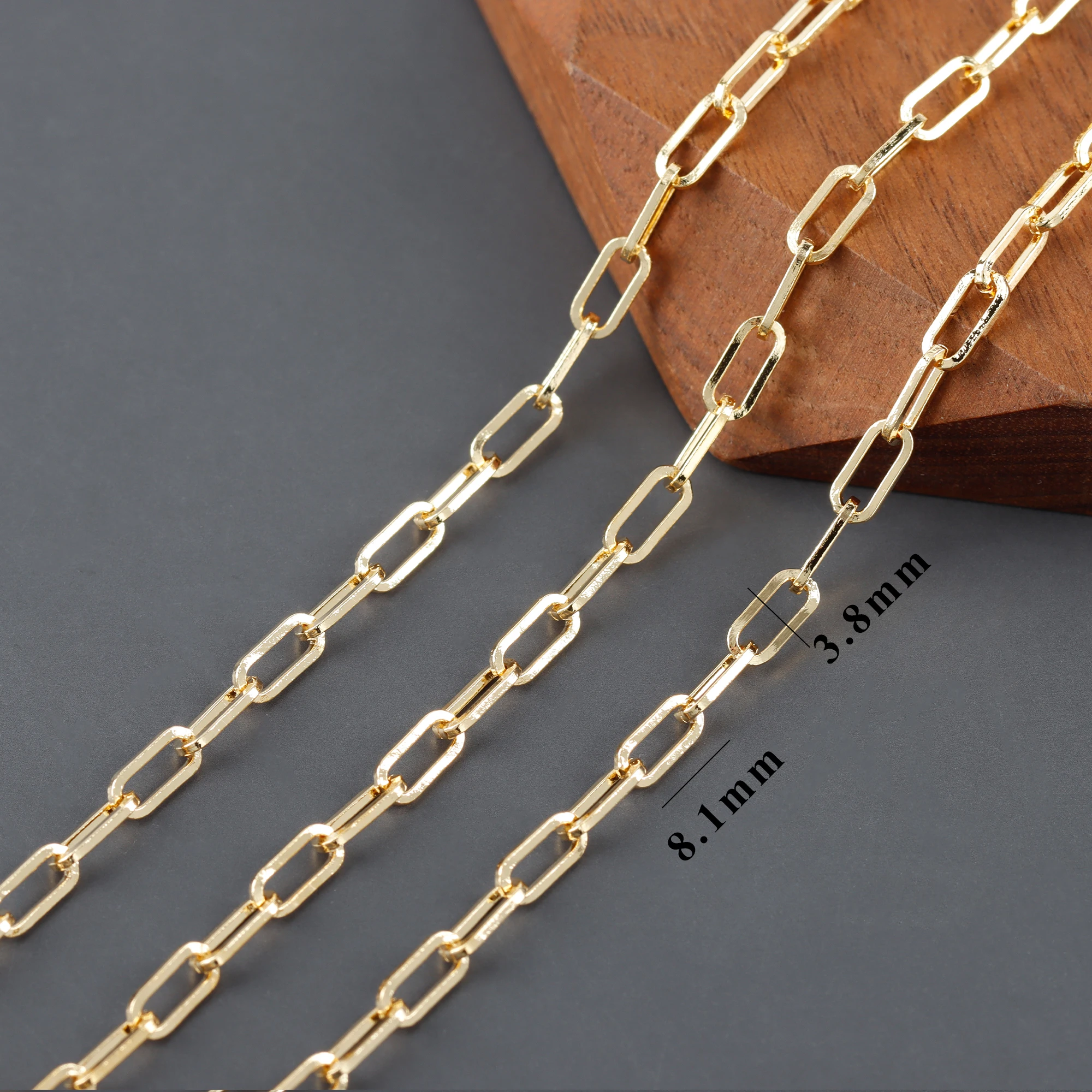 Украшения для ювелирных изделий из металла меди с покрытием 18-каратным золотом, без никеля, прошедшие проверку по REACH, цепочка для создания браслета или ожерелья, 1 м/лот.