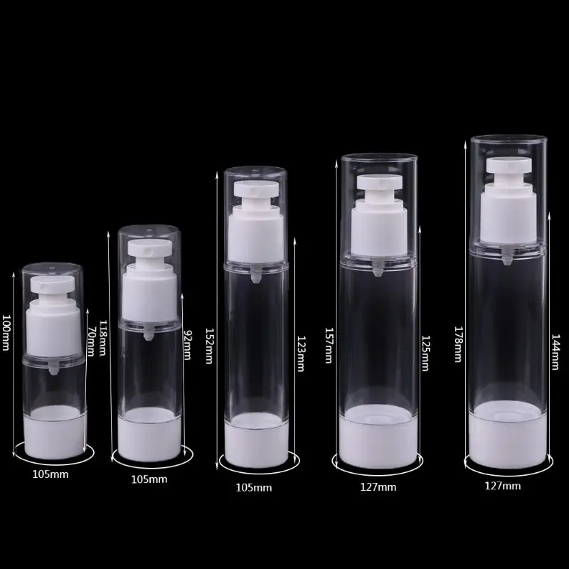

15ML-100ML Transparent Airless Pump Vacuum Bottle Plastic Travel Bottle